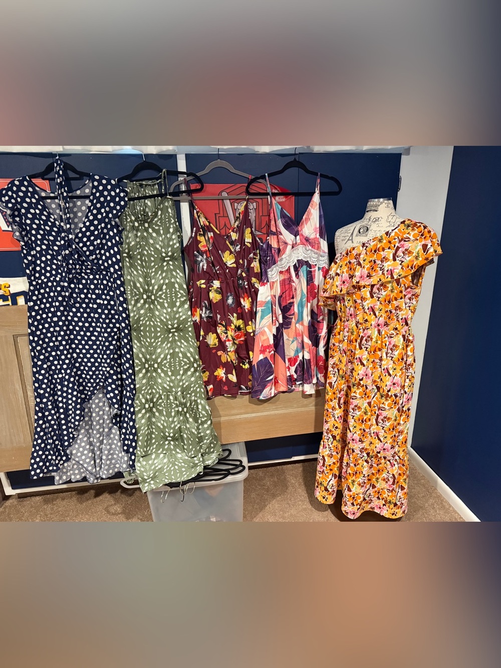 Group of 5 XL dresses